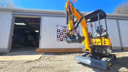 HEC Excavator 1.8 ton hydraulic thumb, swing boom with Kubota engine