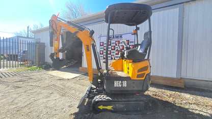 HEC Excavator 1.8 ton hydraulic thumb, swing boom with Kubota engine