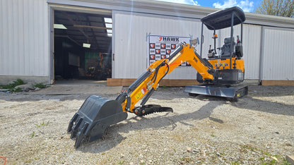 HEC Excavator 1.8 ton hydraulic thumb, swing boom with Kubota engine