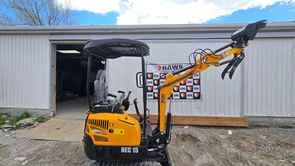 HEC Excavator 1.5 ton hydraulic thumb, swing boom with Kubota engine