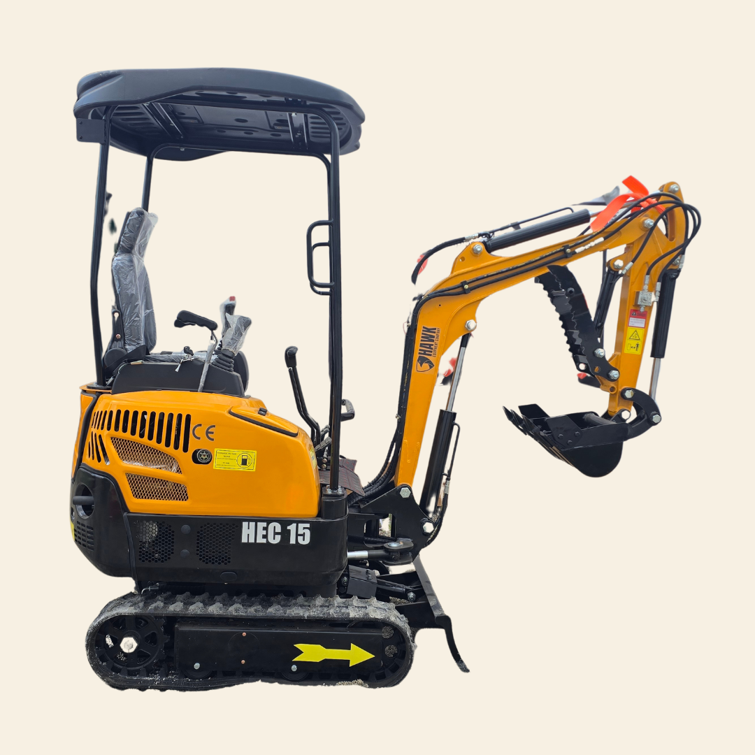 HEC Excavator 1.5 ton hydraulic thumb, swing boom with Kubota engine