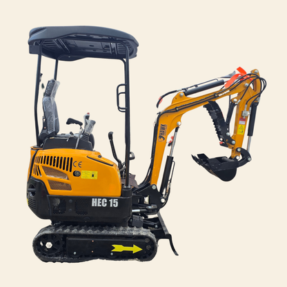 HEC Excavator 1.5 ton hydraulic thumb, swing boom with Kubota engine