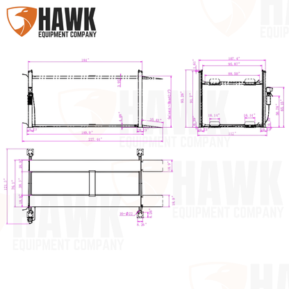 HEC 4 Post Car Parking Lift 9000 lbs